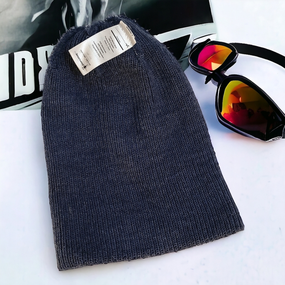 Smartwool navy and yellow pom beanie - Picture 5 of 5